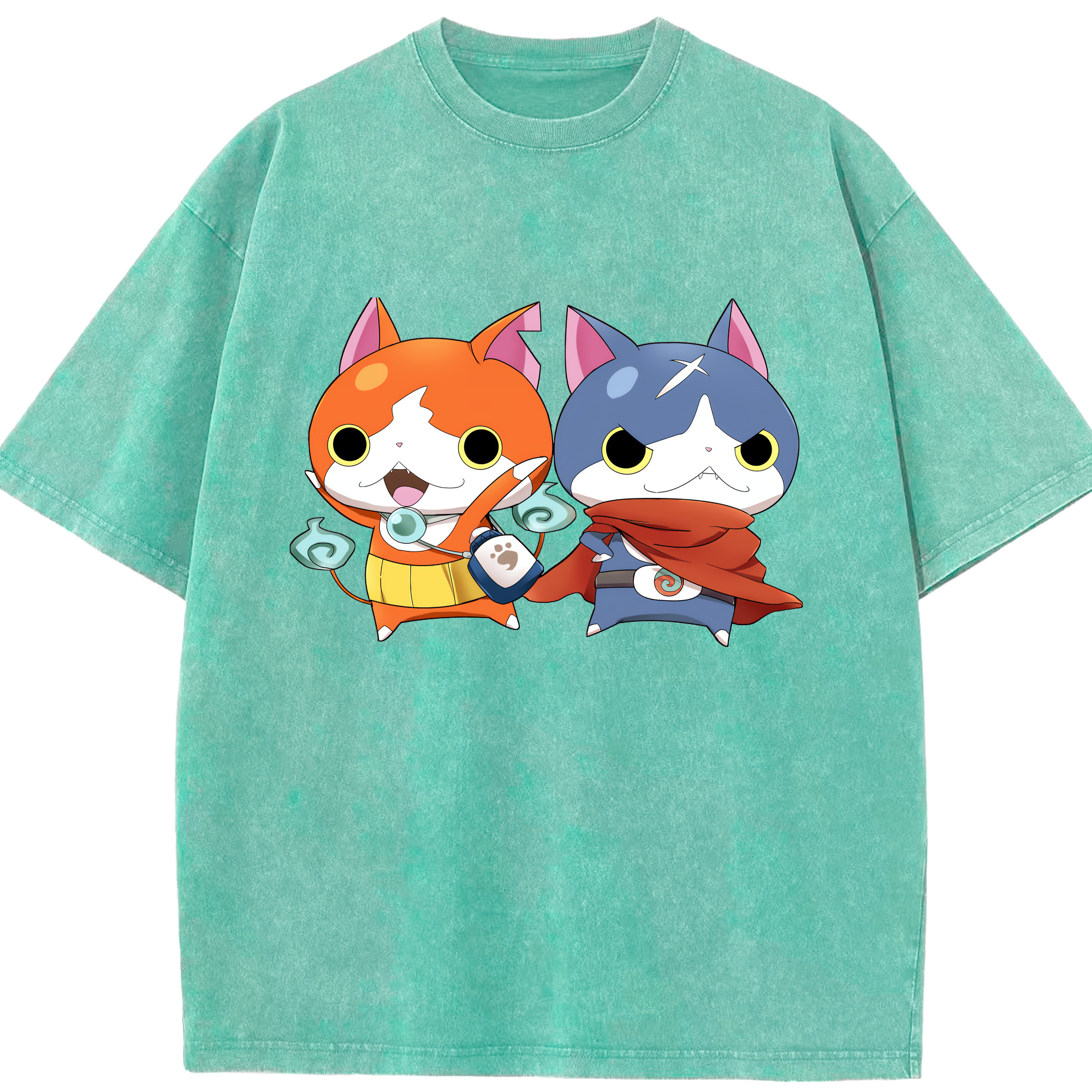 （画像用） 妖怪ウォッチ Yo-kai Watch 綿100% ヴィンテージ風 半袖Tシャツ（フロントプリント）